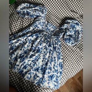 Abercrombie & Fitch Emerson Ruched Puff Sleeve Mini Dress